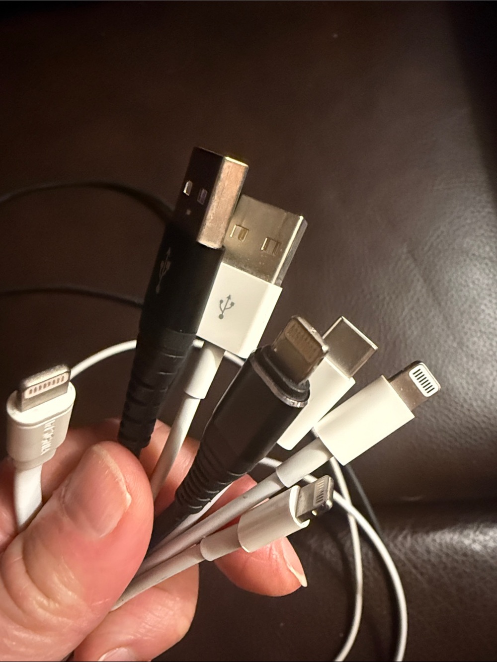 4 charging cords as shown.